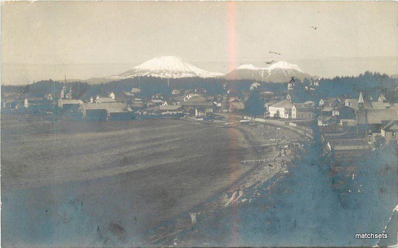 1911 Sitka Alaska Birdseye View RPPC real photo postcard 9009