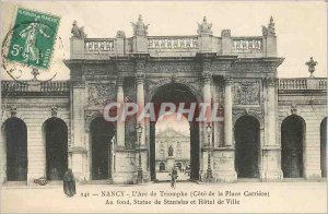 Old Postcard The Arc de Triomphe Nancy Cote Place Carriere