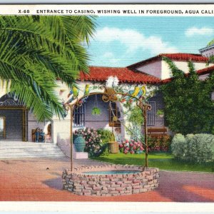 c1940s Agua Caliente, Mexico Casino Entrance Wishing Well Palm Trees A347