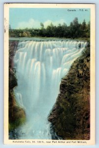 Canada Postcard Kakabeka Falls Near Port Arthur And Fort William Waterfalls 1940