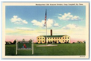 c1930's Headquarters 12th Armored Division Camp Campbell Tennessee TN Postcard