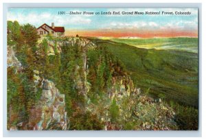 Vintage Shelter House On Lands End Grand Mesa Colorodo Postcard P114E