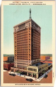 Birmingham Alabama, Hotel Thomas Jefferson, Corner Building, Vintage Postcard