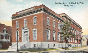 Lachine Quebec Canada City Hall Street View Antique Postcard K101886