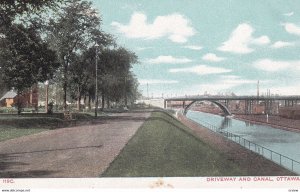 OTTAWA, Ontario, Canada, 1900-1910s; Driveway And Canal
