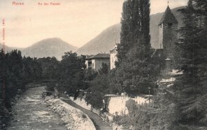 Vintage Postcard Meran An Der Passer Hiking Route Trail Pathway Merano Italy