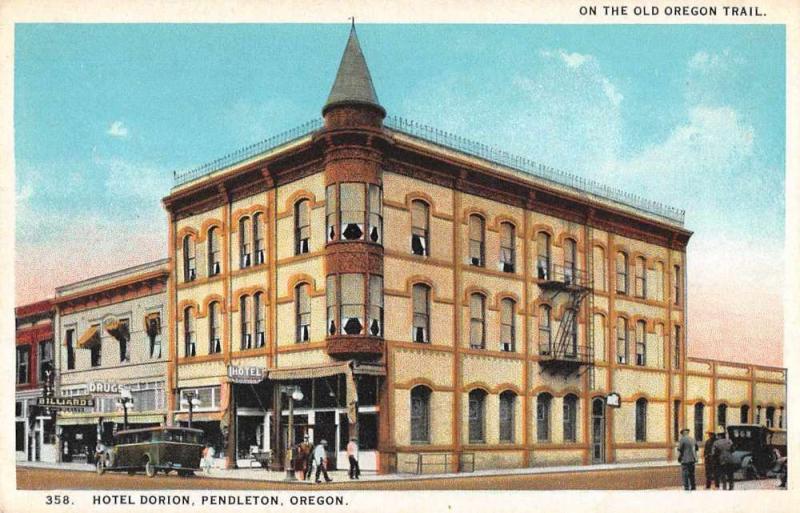 Pendleton Oregon Hotel Dorion Exterior View Antique Postcard J62062