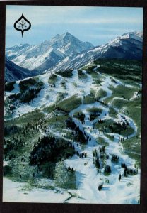 CO Buttermilk Mountain Pyramid Peak Aspen Skiing Ski Slopes Colorado Postcard