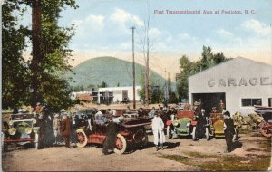 Penticton BC First Transcontinental Auto People Garage c1929 Rumsey Postcard G70