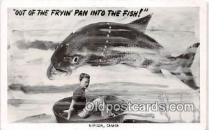 Exaggeration Fishing Fish Nipigon, Canada Writing on back 