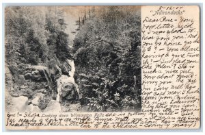 1904 Looking Down Wilmington Falls Adirondacks New York NY Antique Postcard