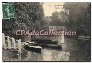 Old Postcard surroundings Mantes la Jolie The Mill Dennemont