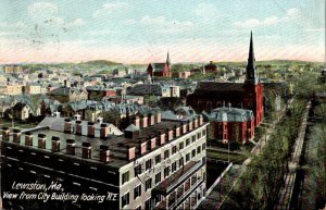 Maine Lewiston View From City Building From Northeast 1908