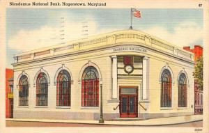 HAGERSTOWN, MD Maryland   NICODEMUS NATIONAL BANK   1957 Linen Postcard