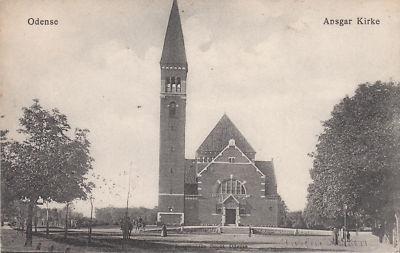 F6877 Denmark, Odense Ansgar Church Postcard