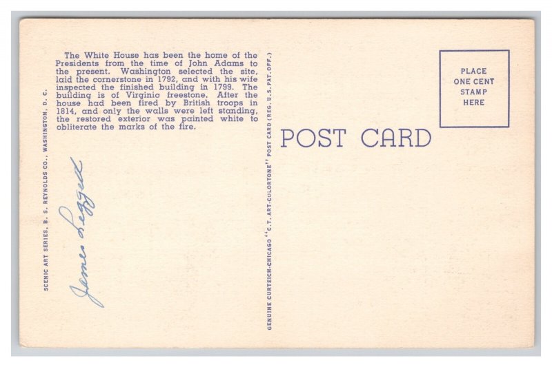 Washington D. C. White House At Night Postcard