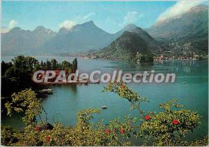 Modern Postcard Lake Annecy The small and Bauges Talloires Duingt