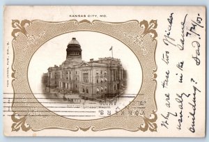 1905 Kansas City Missouri Vintage Postcard Post Office Ice Custom Mouse Building