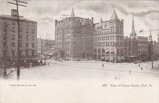 Pennsylvania York Street Scene View Of Centre Square 1906