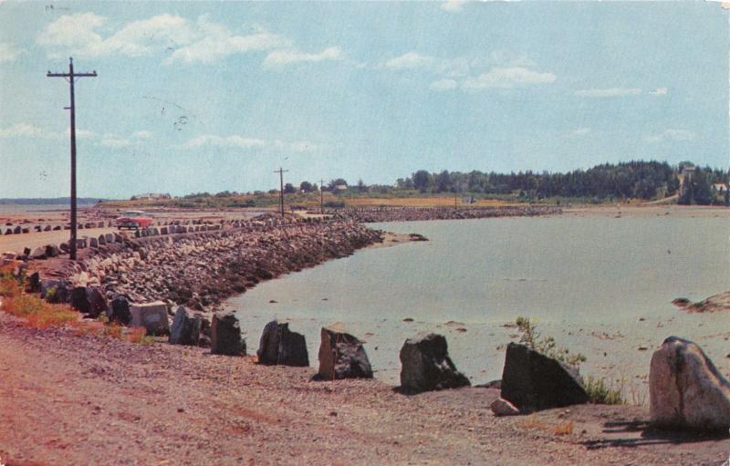 STONINGTON MAINE CAUSEWAY CONNECTING LITTLE DEER ISLE & DEER ISLE POSTCARD 1961