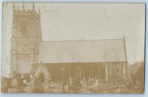 Thirsk Yorkshire England Postcard Church Building 1907 Posted Antique RPPC Photo