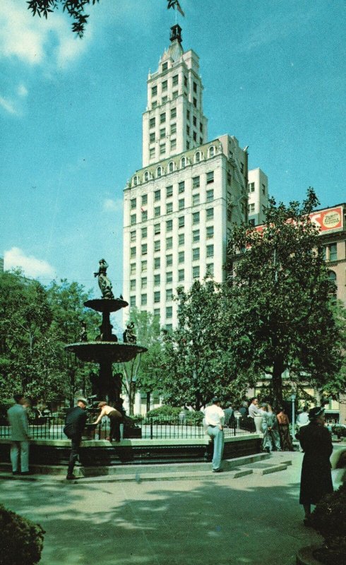 Vintage Postcard Court Square Columbia Mutual Tower Memphis Tennessee Bluff City