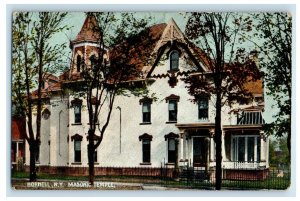 1910 Masonic Temple Building Exterior View Hornell New York NY Vintage Postcard 