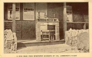 A Desk Made from Newspaper Accounts of Col. Lindbergh's Flight