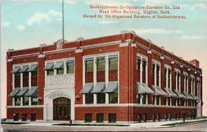 Regina SK Saskatchewan Co-operative Elevator Co. Organized Farmers Postcard G16