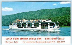 RAYSTOWN LAKE, PA ~ Seven Point Marina RAYSTOWN BELLE c1970s Ticket Postcard