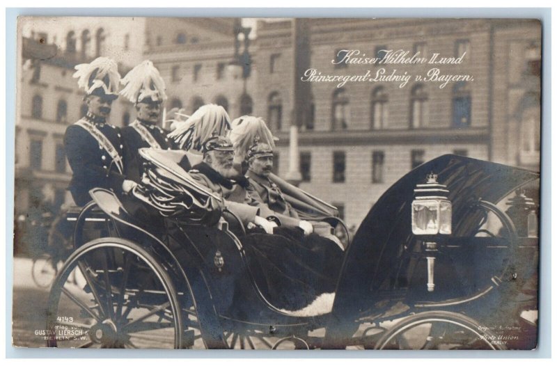 Germany Postcard Emperor Wilhelm II Prince Regent Ludwig c1910 RPPC Photo