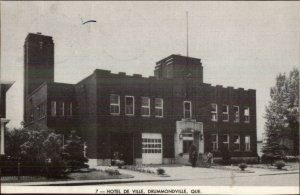 Drummondville Quebec Hotel de Ville Fire Station c1950s Postcard