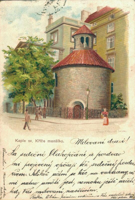 Czech Republic - Kaple sv Kříže menšího Litho Postcard 02.29