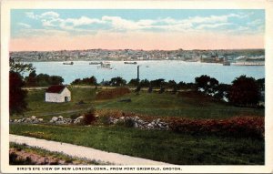 Postcard CT Groton Bird's Eye View of New London from Fort Griswold 1920s S93