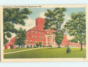 Unused Linen HOSPITAL SCENE Hagerstown Maryland MD J9399