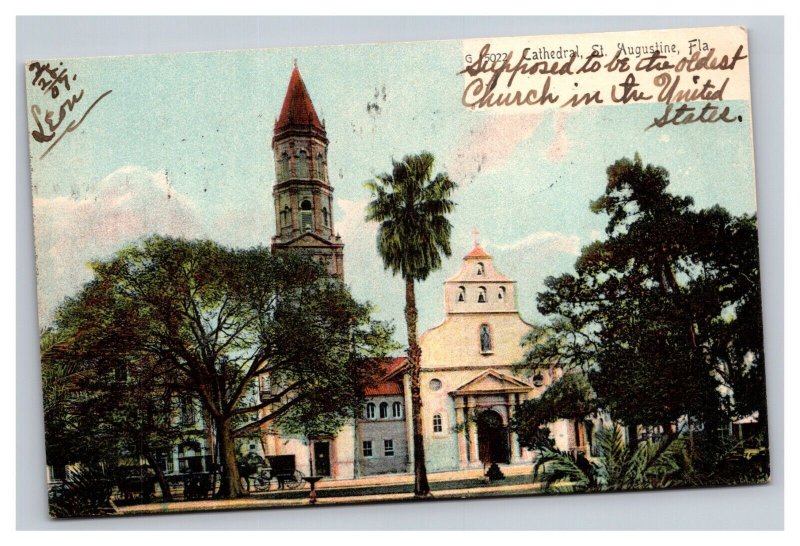 Vintage 1900s Postcard Cathedral, St. Augustine, Florida, Oldest Church in US