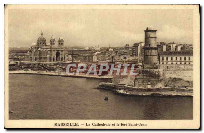 Postcard Old Marseille The Cathedral and Fort St. John