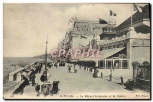 Old Postcard Cabourg La Digue Promenade And Casino