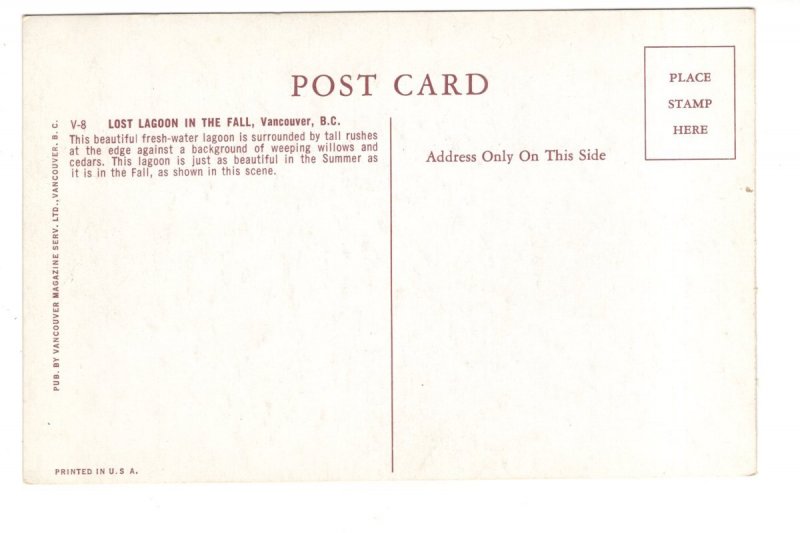 Lost Lagoon in the Fall, Vancouver, British Columbia