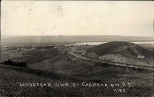 Chamberlain South Dakota SD Landscape View Real Photo Vintage Postcard