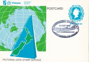 Christchurch Airport To Los Angeles Plane New Zealand FDC Cover