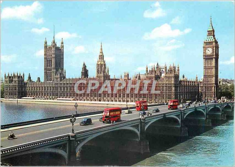 Modern Postcard Houses of Parliament and Westminster Bridge London