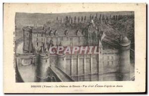 Postcard Old Dissais Chateau de Dissias View has a straight after a drawing of