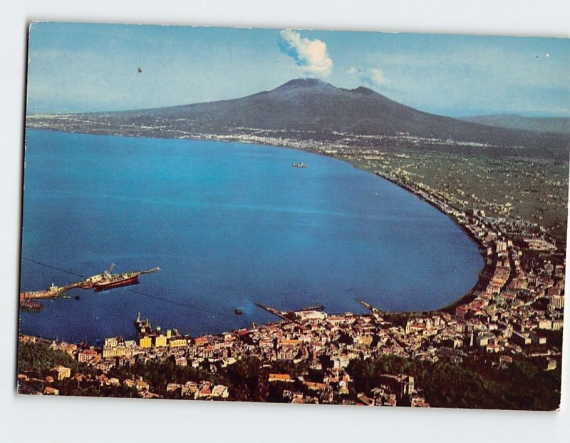 Postcard Il Vesuvio view from the Mount Faito, Italy