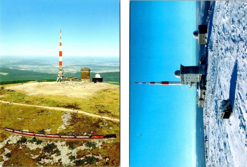 2~4X6 Postcards Germany HARZ NATIONAL PARK Railroad Train & Brocken Transmitter