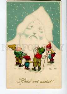 3015543 Elf GNOME with big Snow Head of SANTA CLAUS vintage PC