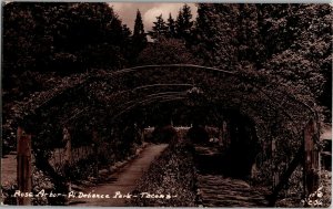 RPPC Rose ARbor at Defiance Park, Tacoma WA c1948 Vintage Postcard K31