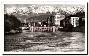 Postcard Grenoble Old Bridge Gate France The Alps