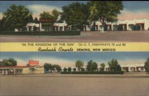 Deming NM Kingdom of the Sun Motel Linen Postcard