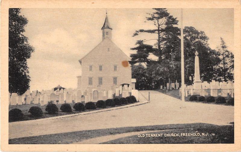Freehold New Jersey Old Tennent Church Antique Postcard (J17911)